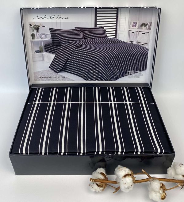 Постільна білизна Maison D'or сатин 200х220 Antik Nil Linens Antrasit