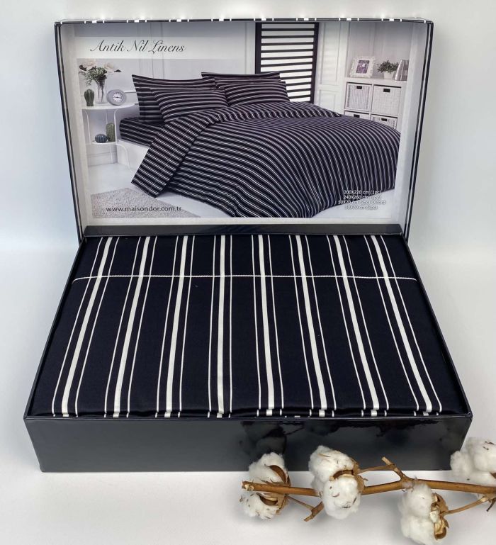 Постільна білизна Maison D'or сатин 200х220 Antik Nil Linens Antrasit
