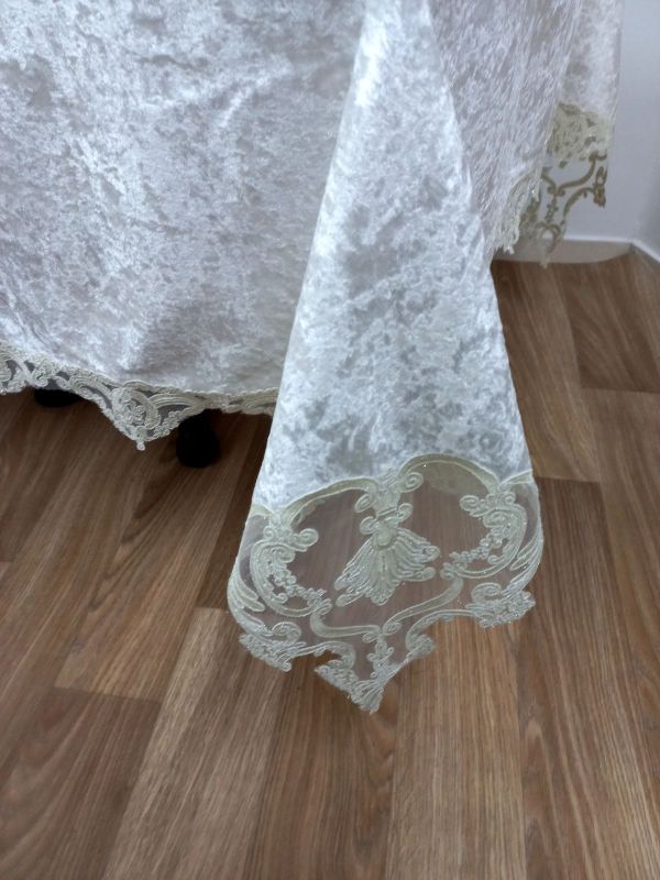 Скатертина Велюр Acme Tekstil 160x220 Odin Krem PVS
