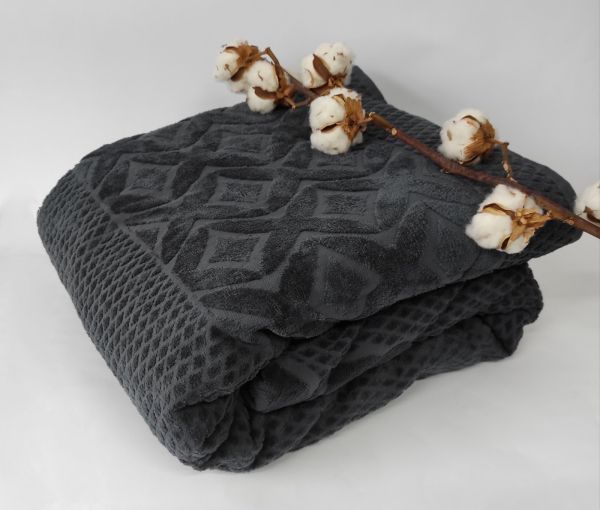 Махрове Простирадло Євро АЕ Cotton 220Х240 см  Anthracite
