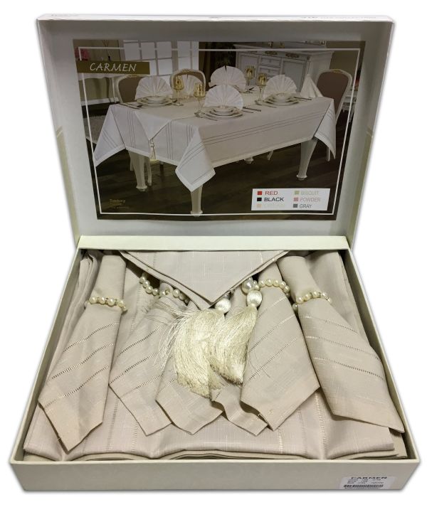 Скатертина Acme Tekstil 160x220 Carmen 14 pcs Capiccino