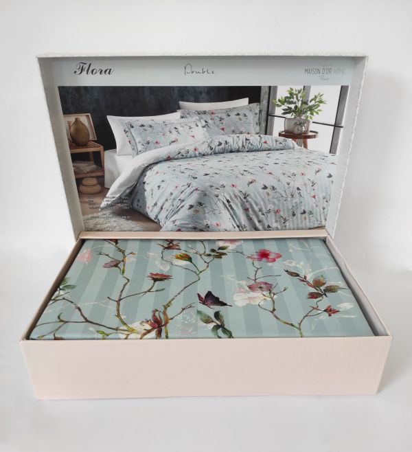 Постільна білизна Maison D'or сатин 200х220 Flora Mint
