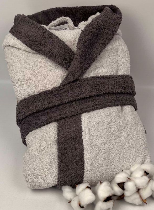 Халат Cottonize cod800 Light Grey-Black M