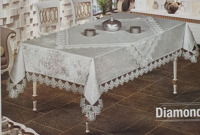 Скатертина Set Велюр Maison Royale 160x220+100x100 Diamond Grey