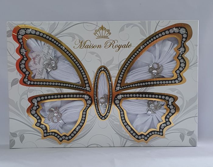 Скатертина Kurdeleli Set Maison Royale 160x300+12 psc White
