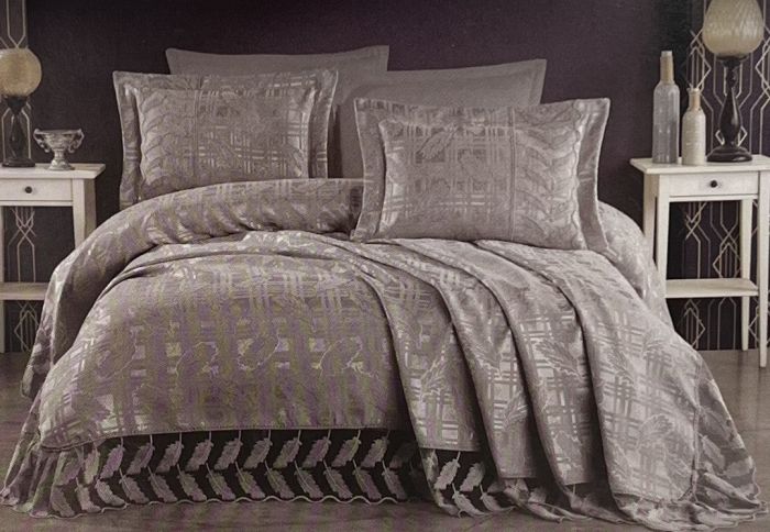 Покривало Moda Box 240х260 з наволочками Kosem Anthracite