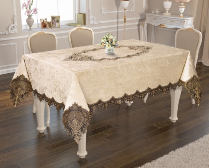Скатертина Велюр Acme Tekstil 160x220 Payidar Gold