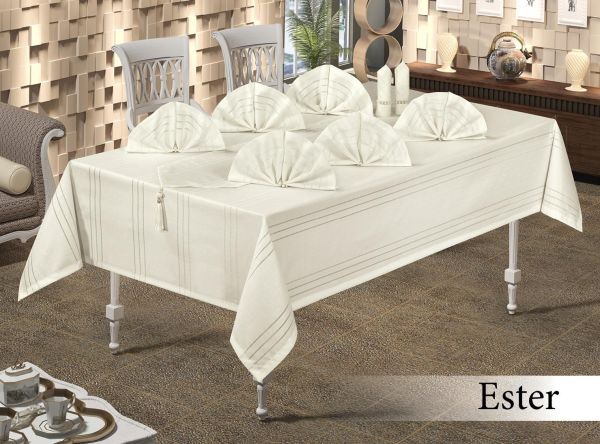 Скатертина Set Maison Royale 160x300+12 psc Ester Cream
