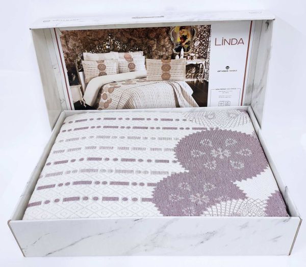 Покривало My Bed Жакард 240x260 з наволочками Linda Powder