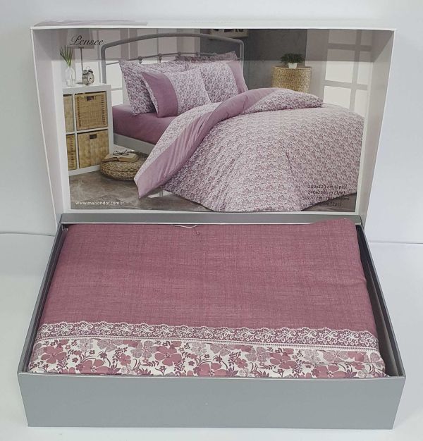 Постільна білизна Maison D'or ранфорс Pensee 200х220 Dark Rose