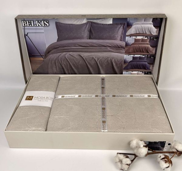 Покривало Moda Box 240х260 з наволочками Belkis Gri