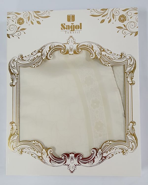 Скатертина Sagol тефлон 160x400 ovale St-052 Cream в коробці *