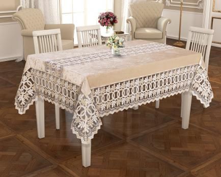 Скатертина Велюр Acme Tekstil 160x260 Amora Gold PVS