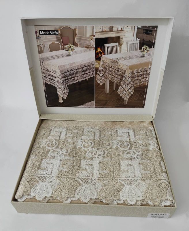 Скатертина Велюр Acme Tekstil 110x160 Vefa Cappicino
