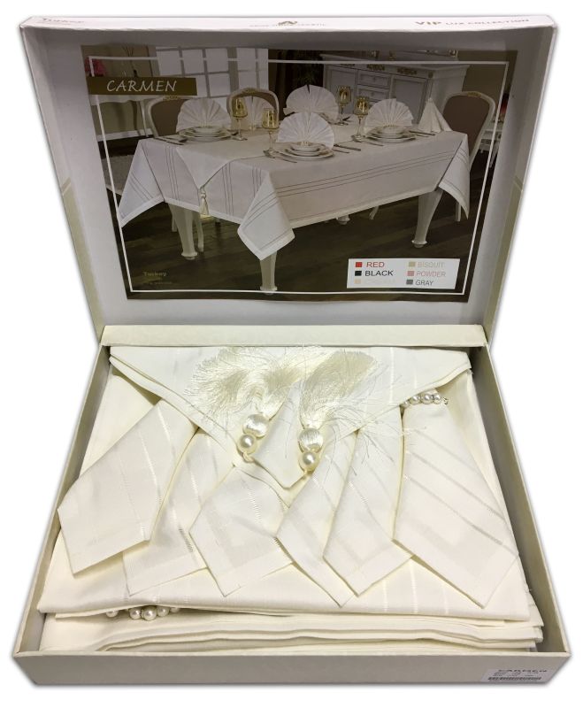 Скатертина Acme Tekstil 150x350 Carmen 14 pcs Krem