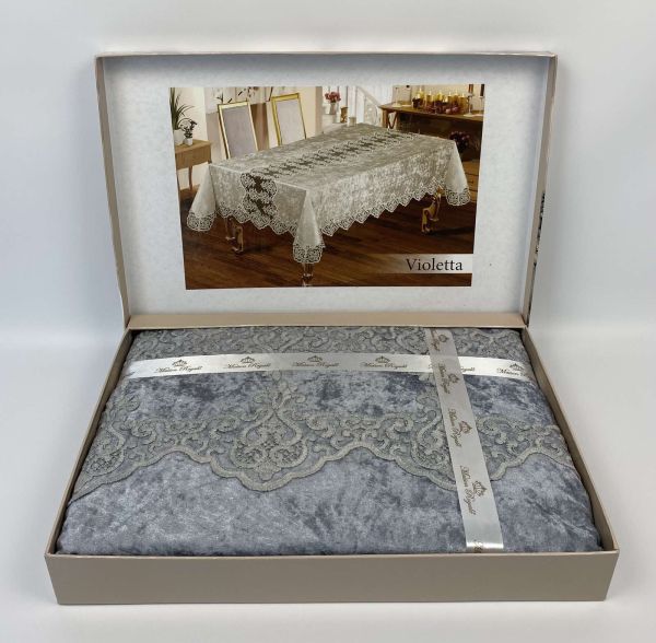 Скатертина Велюр Maison Royale 160x220 Violetta Grey