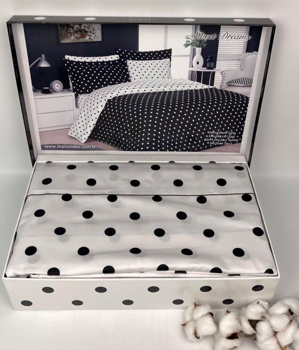 Постільна білизна Maison D'or сатин 200х220 Sweet Dreams Dark Grey