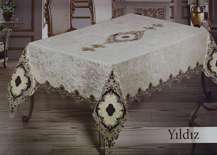 Скатертина Велюр Maison Royale 160x300 Yildiz Cappucino