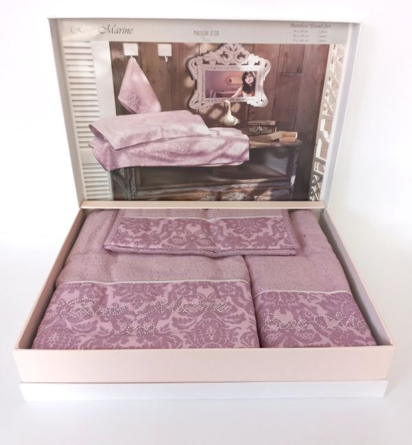 Рушники Maison D'or 3шт Rose Marine Dark Lilac