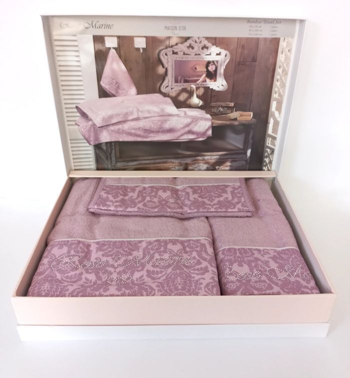 Рушники Maison D'or 3шт Rose Marine Dark Lilac