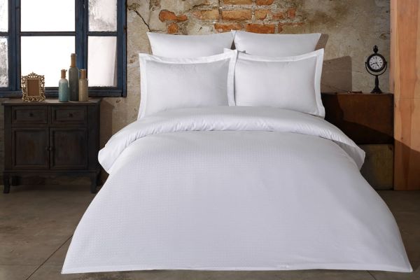 Постільна білизна Saheser Jacquard Vip Satin 200X220 Diamond Beyaz