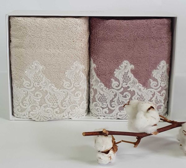 Рушники Maison D'or 2шт Jasmin Beige Lilac