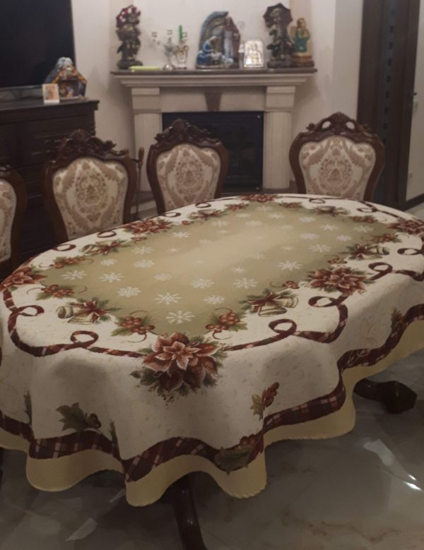 Скатертина Sagol новорічна 160х350 ovale ST-135 V2 в коробці