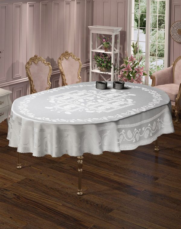 Скатертина тефлон PVS Maison Royale 160*220 ovale Buta White