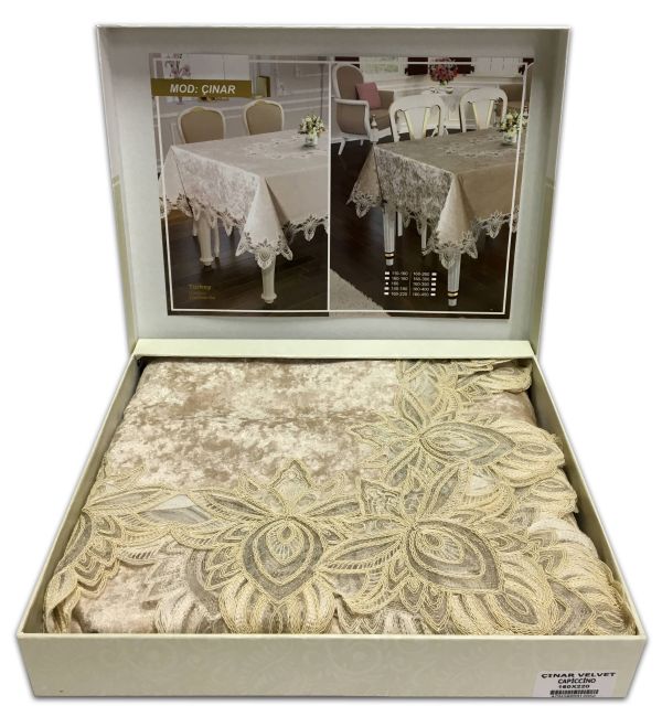 Скатертина Велюр Acme Tekstil 110x160 Cinar Cappicino