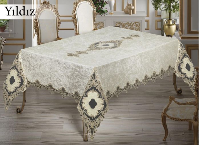 Скатертина Велюр Maison Royale 160x260 Yildiz Cream
