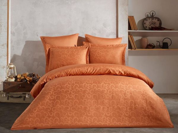 Постільна білизна Saheser Jacquard Vip Satin 200X220 Honey Turuncu
