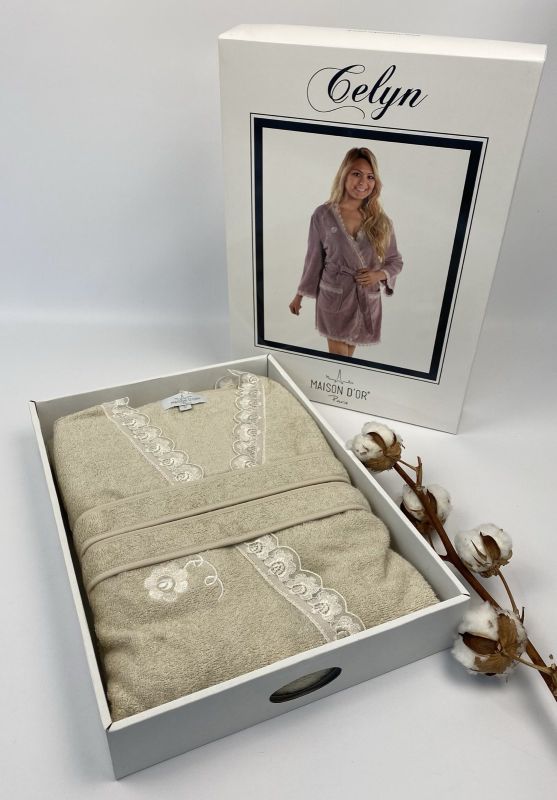 Халат жіночий Maison D'or Celyn Beige S