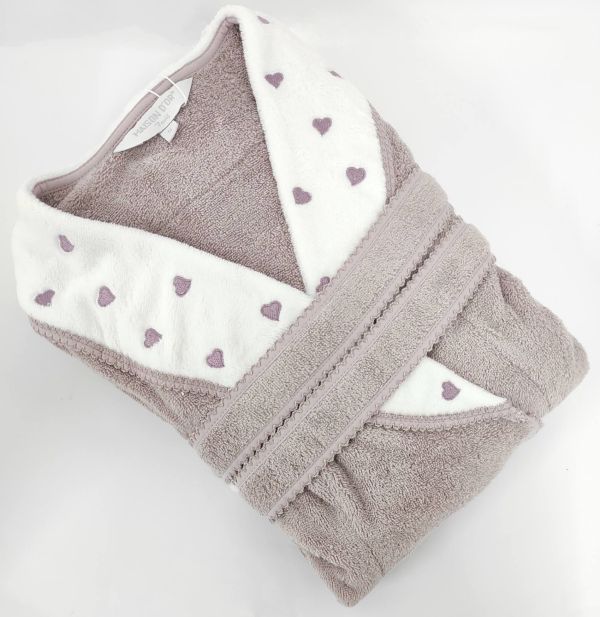 Халат жіночий Maison D'or Lavoine Hearts Dark Lilac L