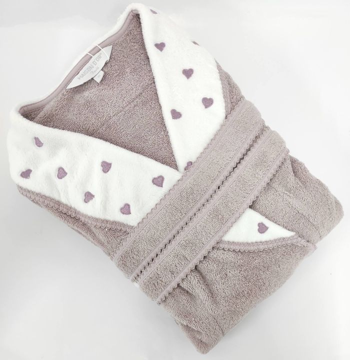 Халат жіночий Maison D'or Lavoine Hearts Dark Lilac L