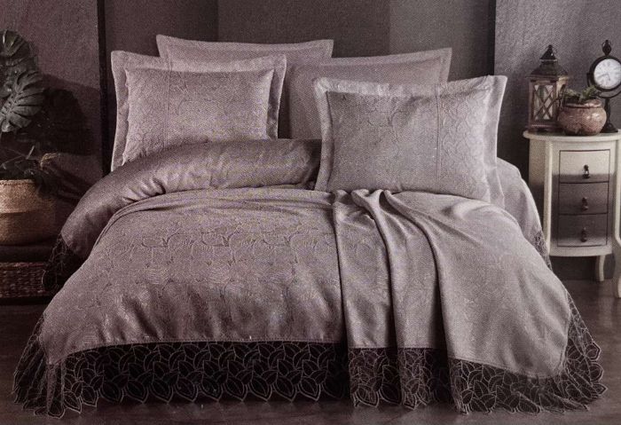 Покривало Moda Box 240х260 з наволочками Miray Anthracite