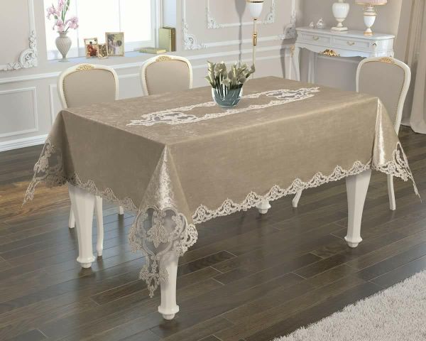 Скатертина Велюр Acme Tekstil 160x220 Odin Capiccino PVS