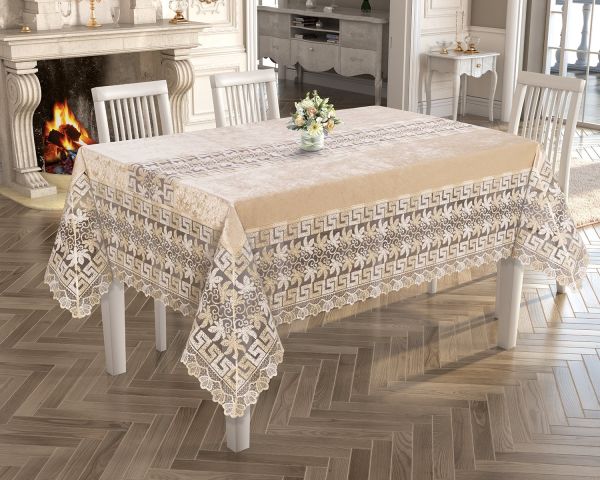 Скатертина Велюр Acme Tekstil 160x260 Vefa Gold PVS