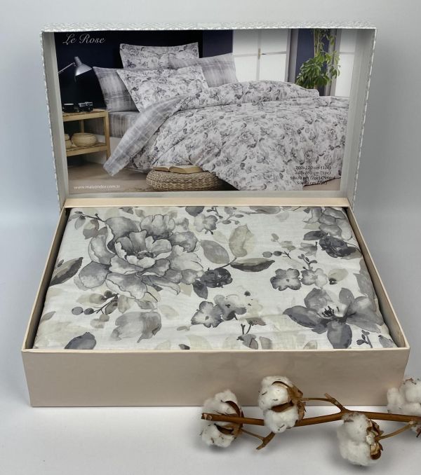 Постільна білизна Maison D'or ранфорс Le Rose 200х220 Grey