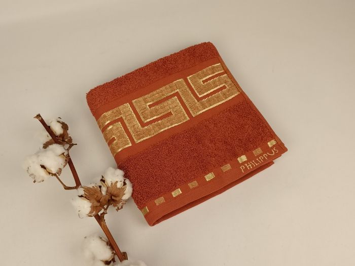 Рушник Philippus Collesium Cotton 50х90 Krinkil Greek Теракотовий (Е261)