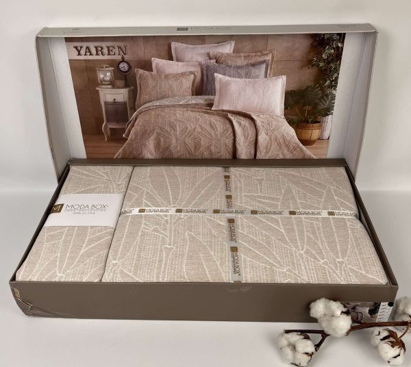 Покривало Moda Box 240х260 з наволочками Yaren Krem