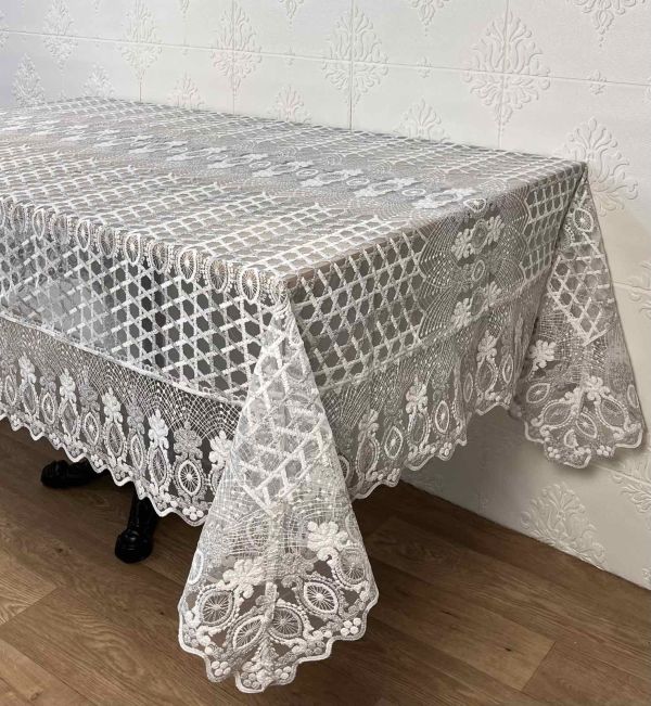 Скатертина Acme Tekstil 160x220 Yakamoz Krem-Silver PVS