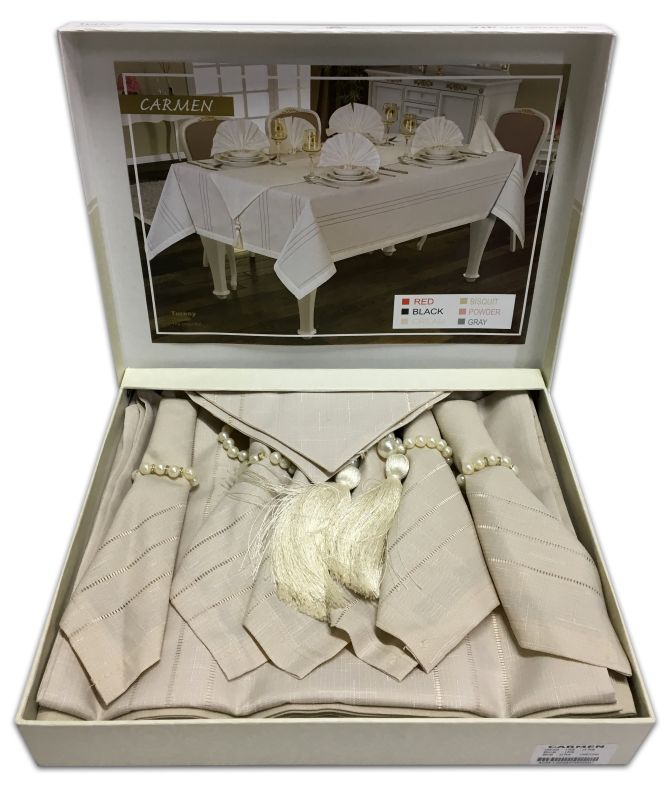 Скатертина Acme Tekstil 150x400 Carmen 14 pcs Capiccino