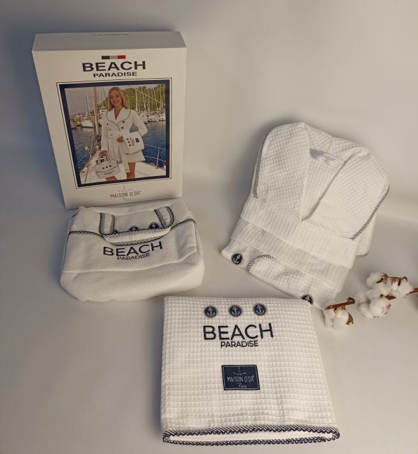 Халат набір жіночий Maison D'or Beach Paradise White L