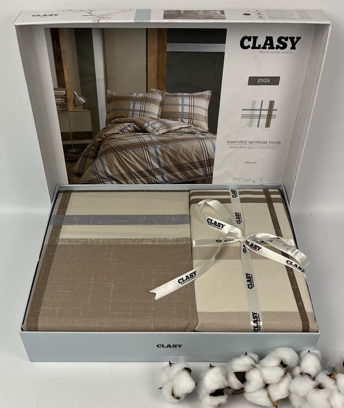 Постільна білизна CLASY ранфорс 200х220 см Enza V1 Bej