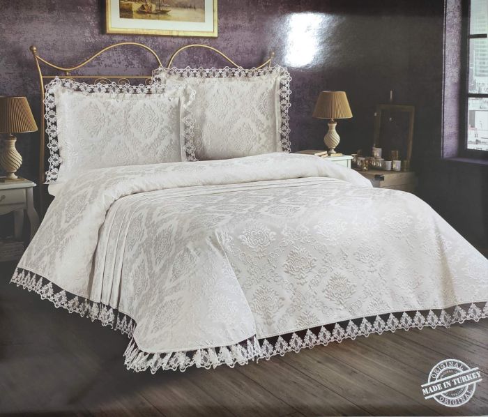 Покривало My Bed Жакард 240x260 з наволочками Damask Cream