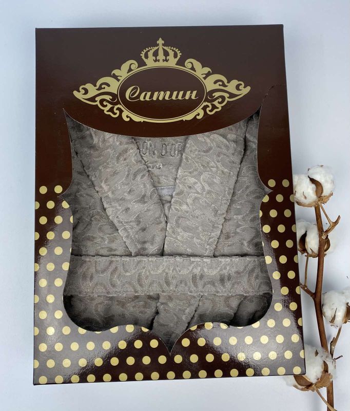 Халат жіночий Maison D'or Vosmod Grey M в коробці
