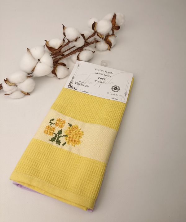 Набір вафельних рушників 2 шт Canvas Series Yellow-Purple
