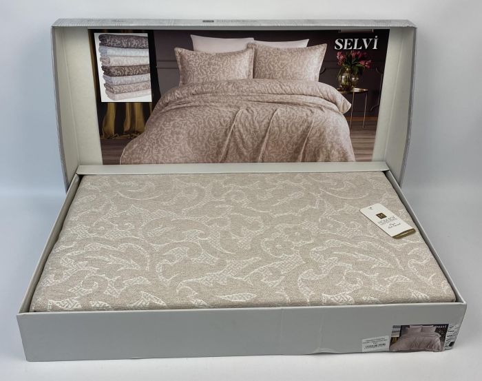 Покривало Moda Box 240х260 з наволочками Selvi Krem