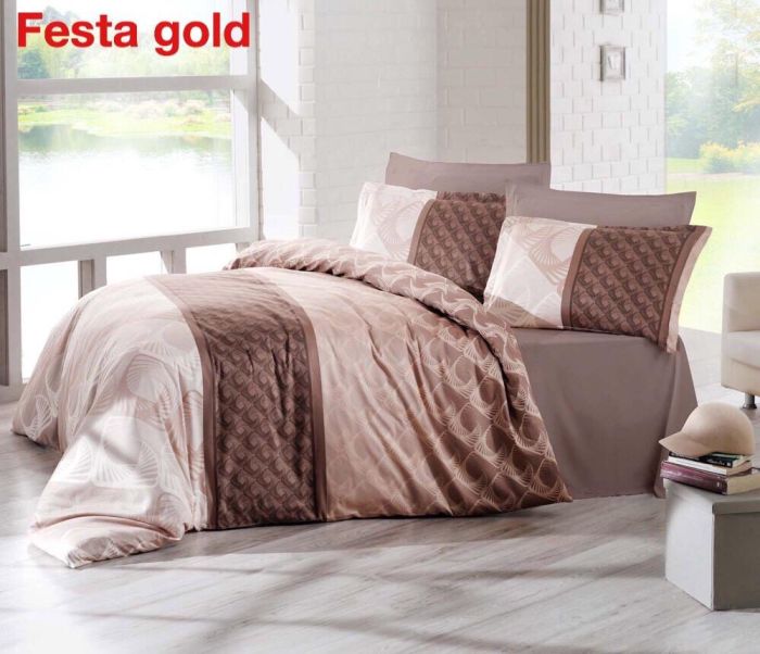 Постільна білизна Altinbasak сатин 200x220 Festa gold