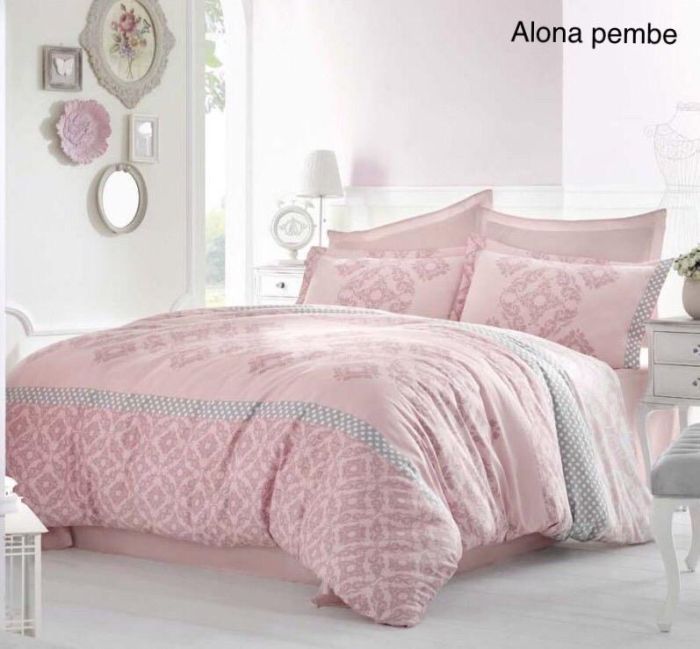 Постільна білизна Altinbasak сатин 200x220 Alona pembe